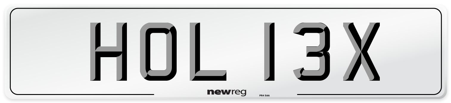 HOL 13X Number Plate from New Reg